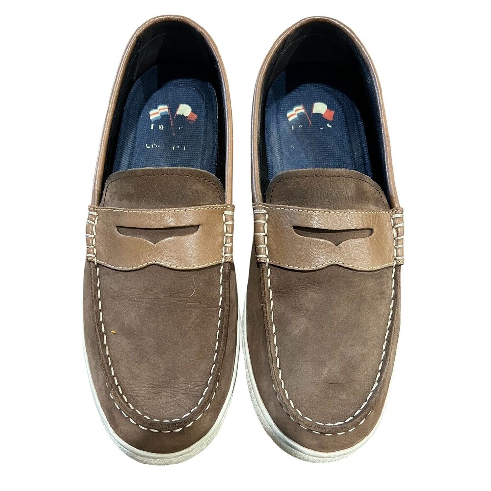 Cole Haan Men's Brown Nubuck Penny Loafers Shoes Size 10.5 Preppy Academia